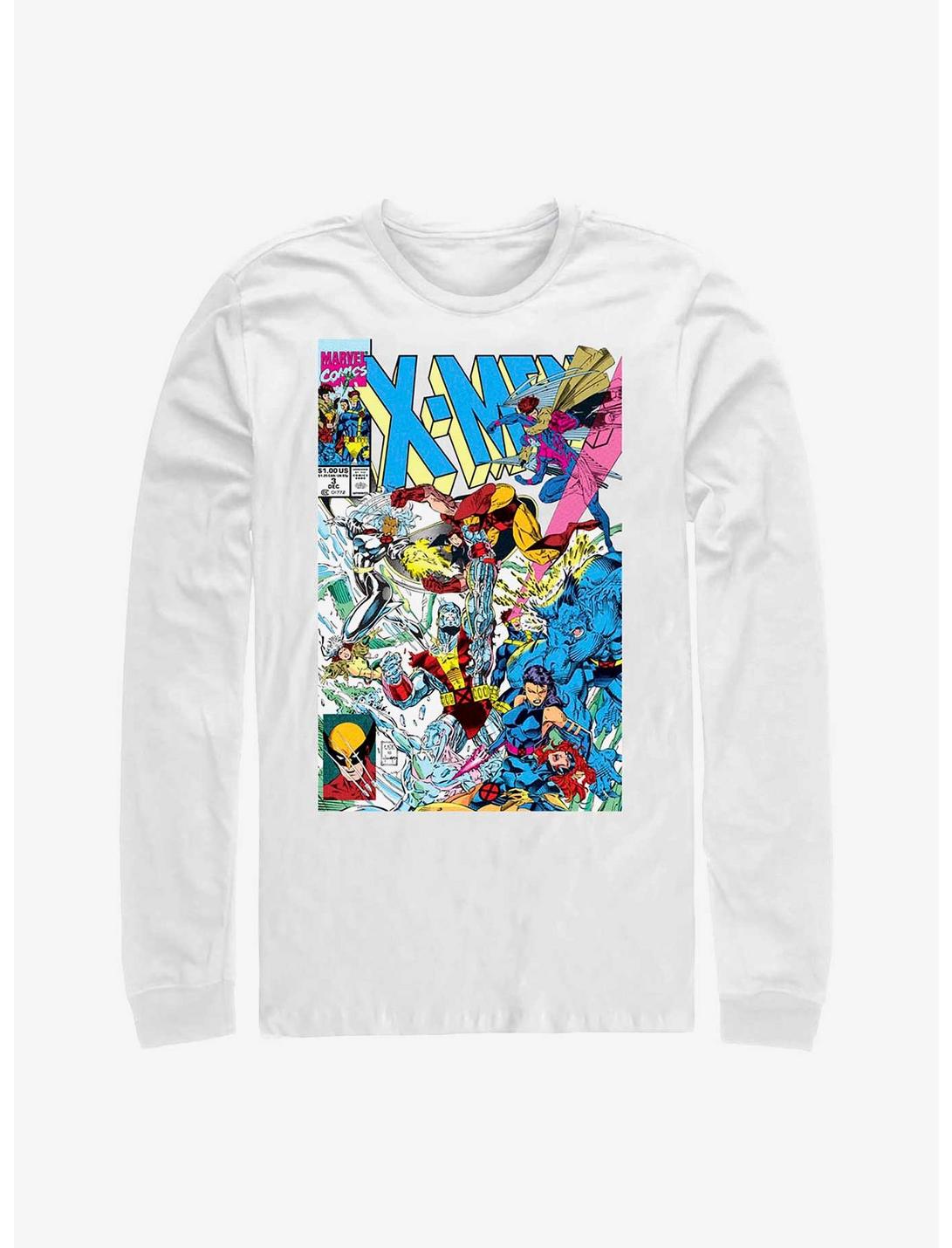Marvel X-Men Blast Comic Cover Long Sleeve T-Shirt, WHITE, hi-res