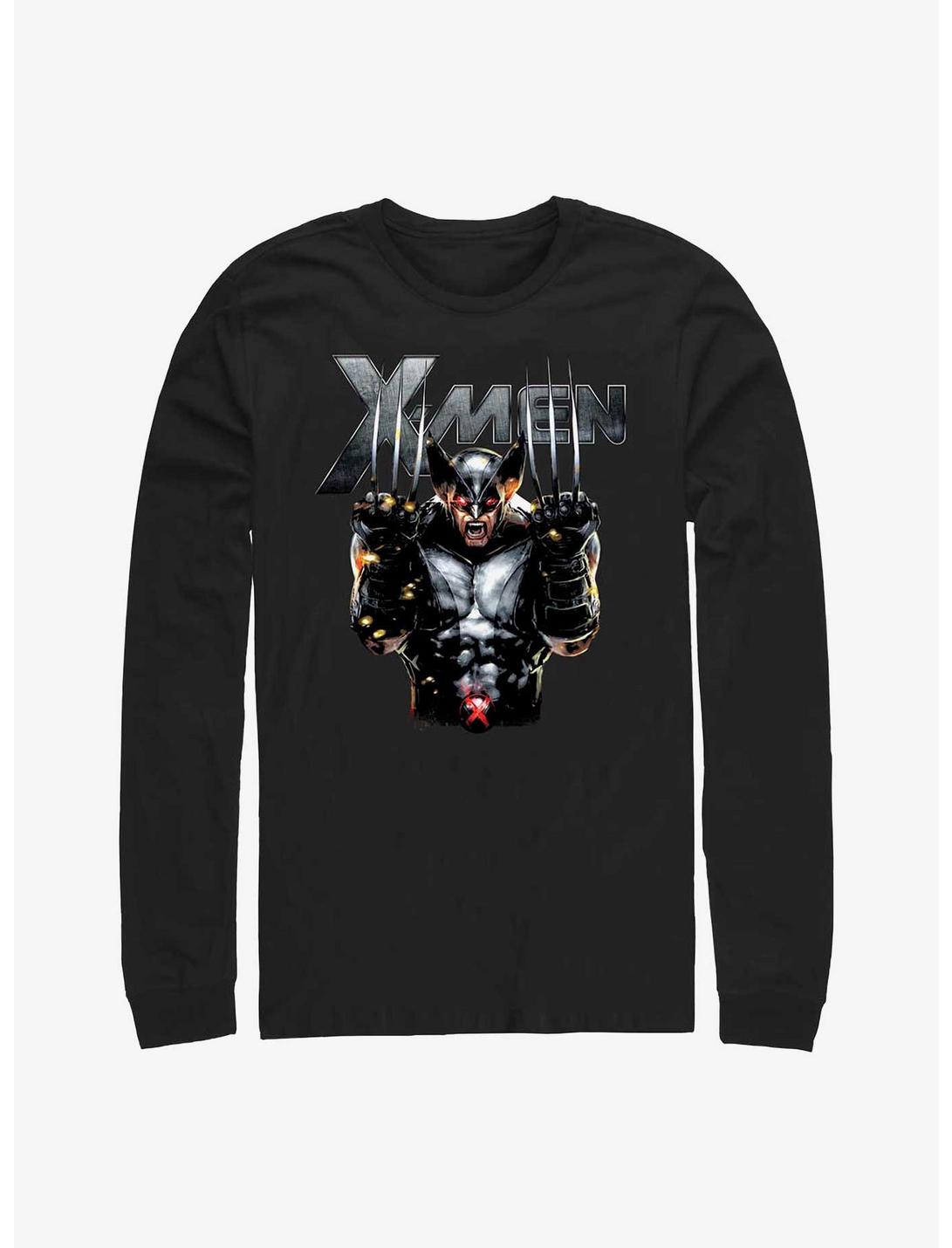Marvel X-Men Metal Wolverine Long Sleeve T-Shirt, BLACK, hi-res
