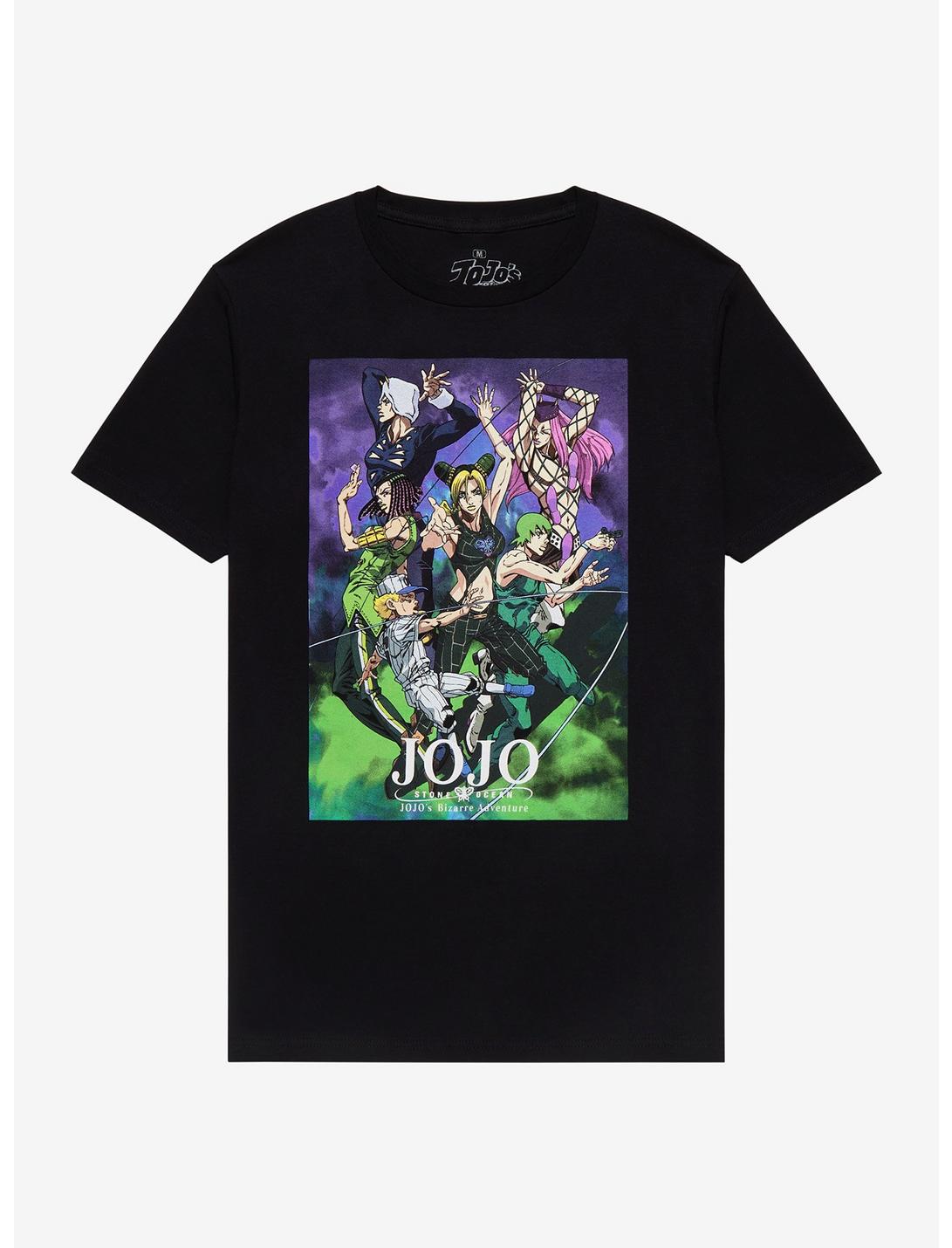 JoJo's Bizarre Adventure: Stone Ocean Group Pose T-Shirt, BLACK, hi-res