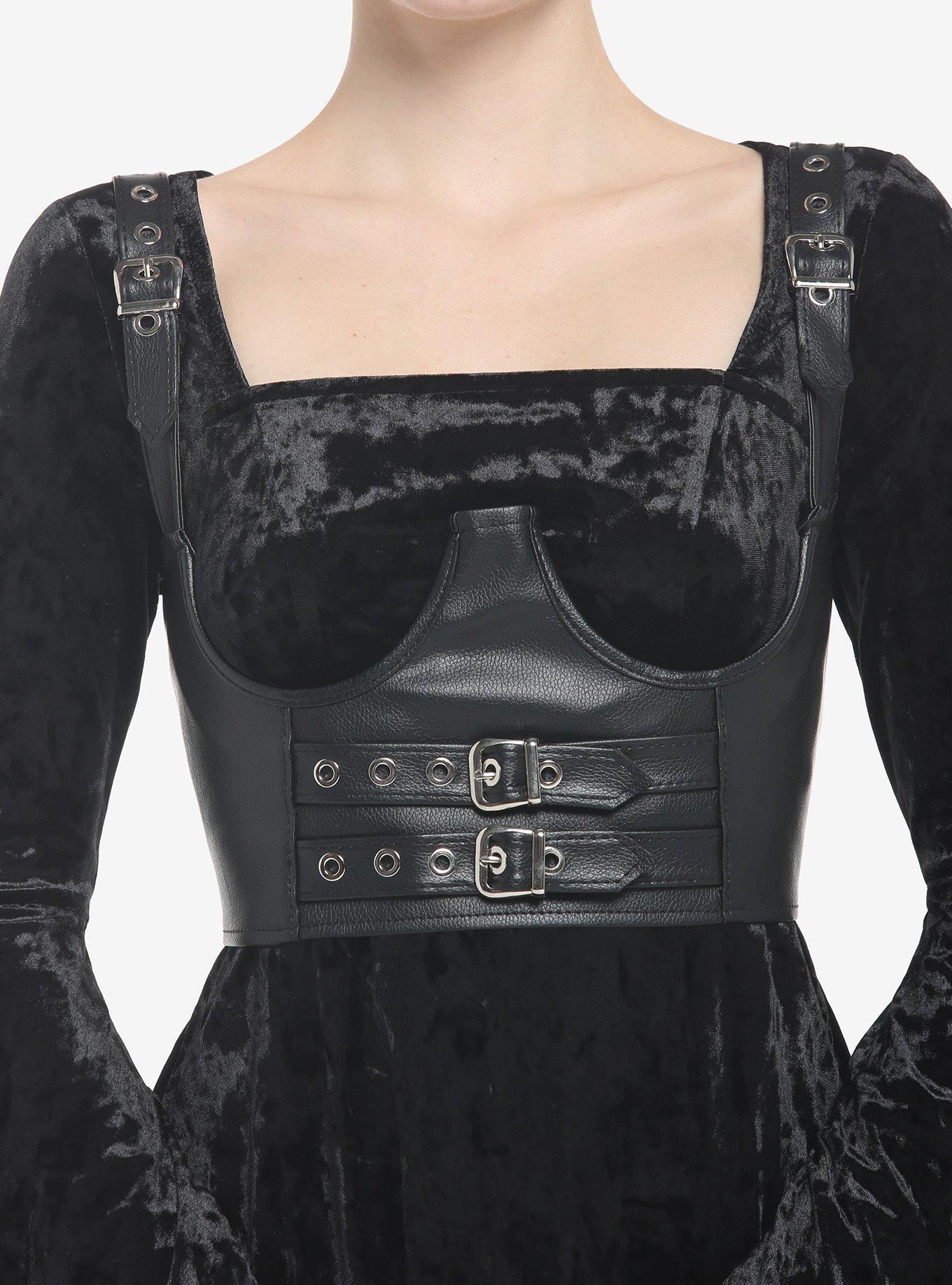 Black Grommet Underbust Harness, BLACK, hi-res