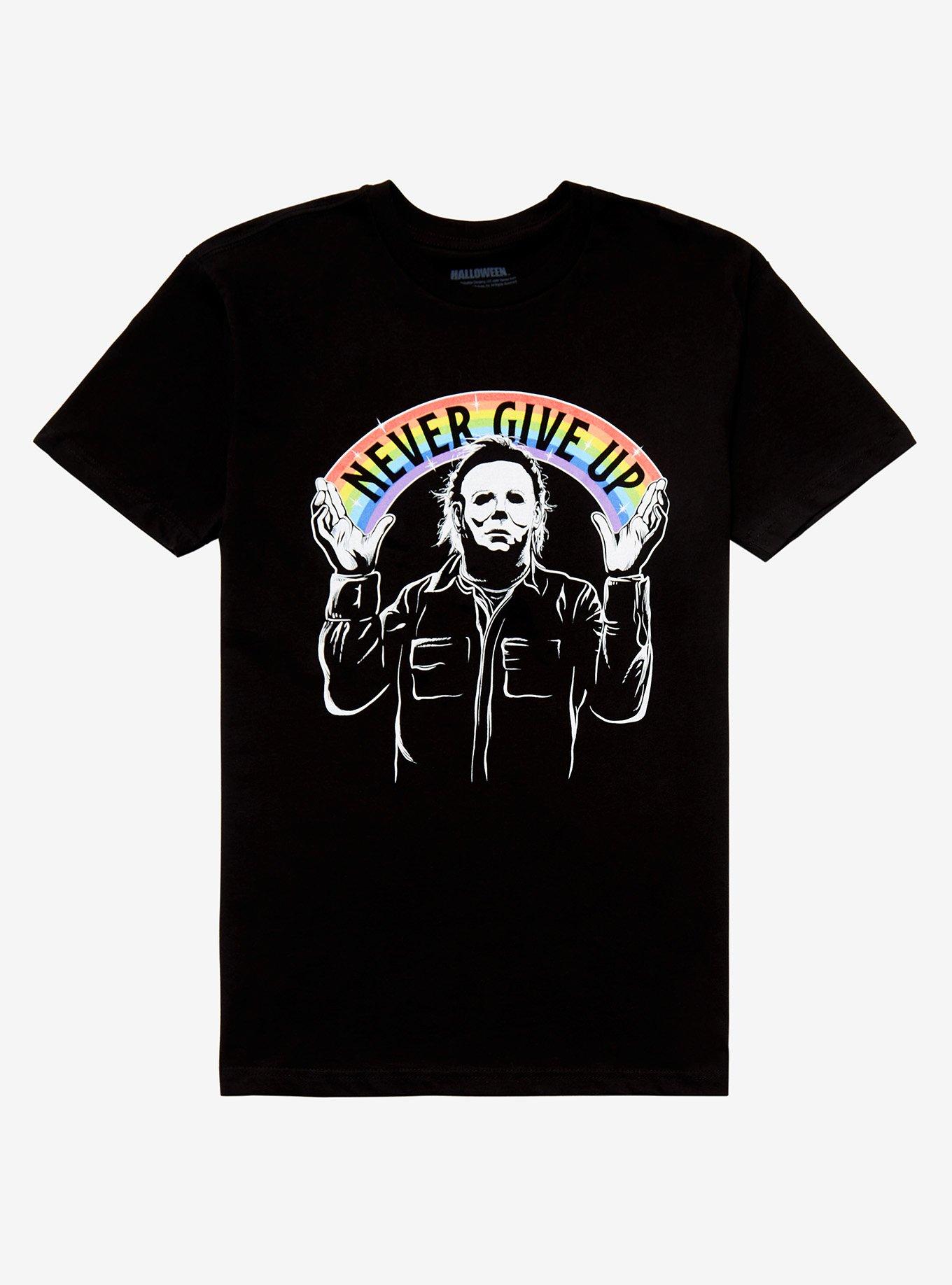 Halloween Michael Myers Never Give Up T-Shirt, BLACK, hi-res