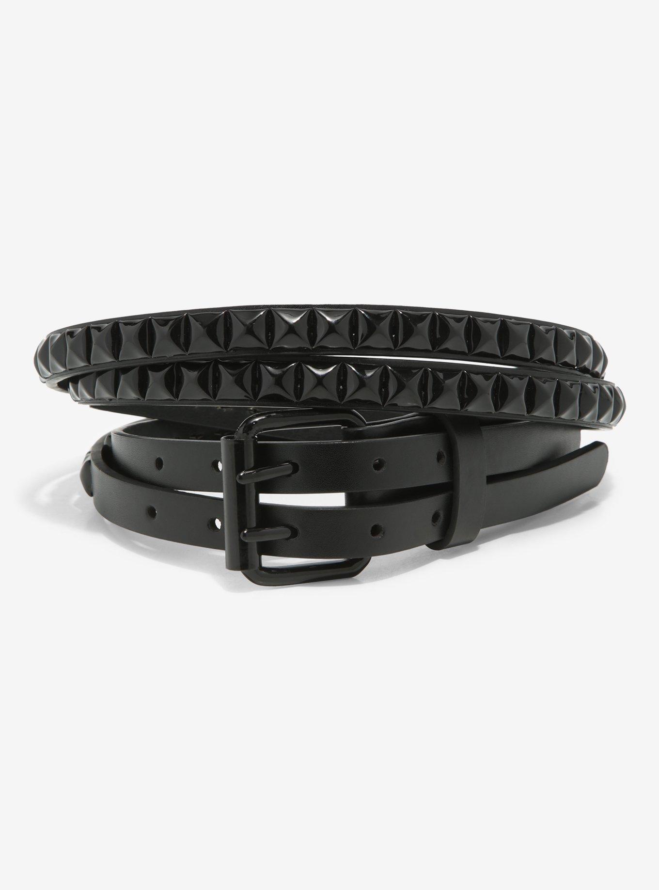 Black Pyramid Double Belt, BLACK, hi-res