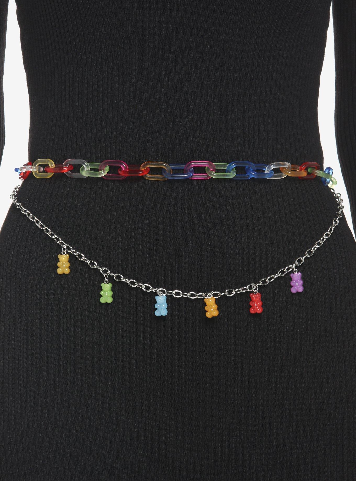 Rainbow Candy Bear Chain Belt, MULTI, hi-res