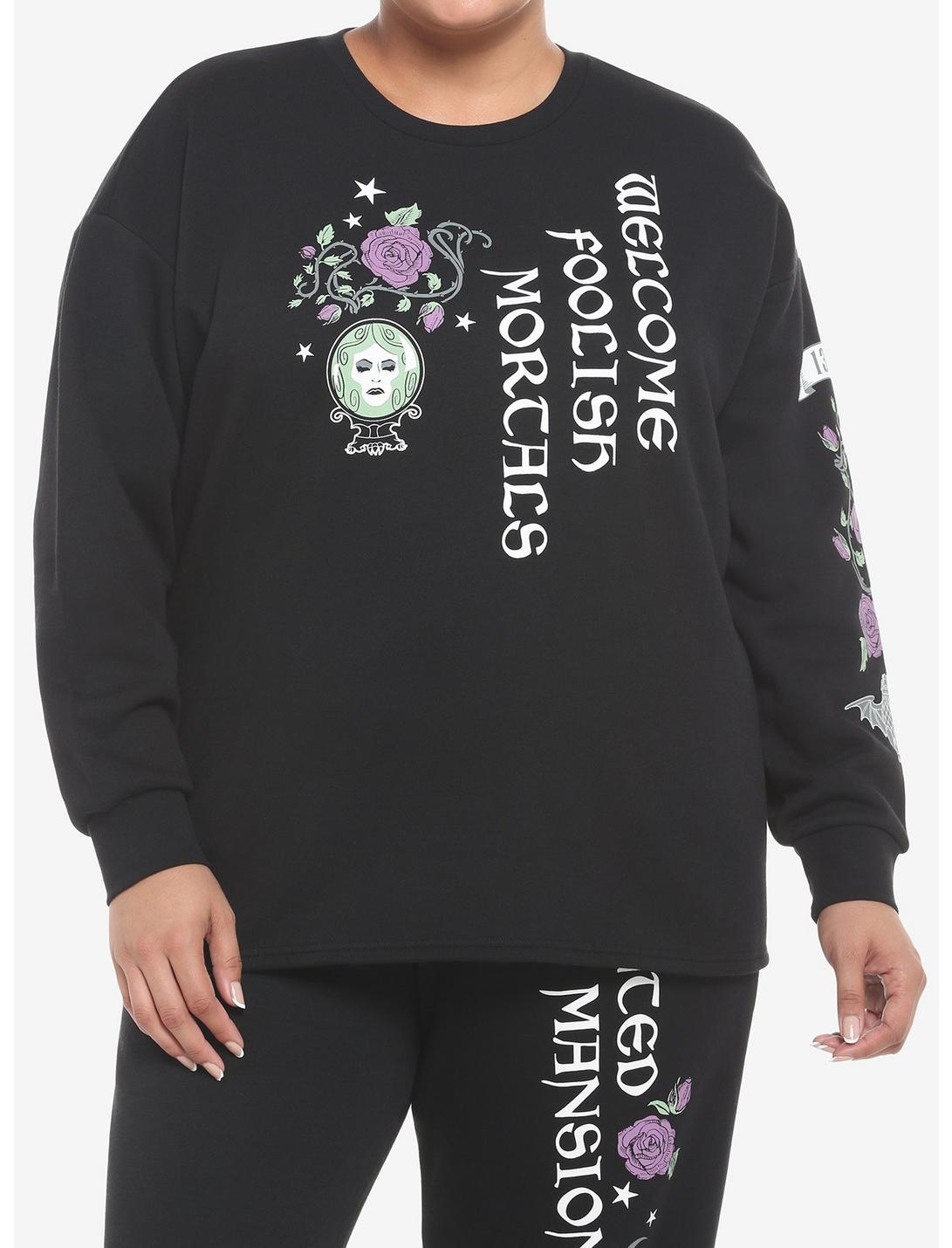 Her Universe Disney The Haunted Mansion Madame Leota Girls Crop Sweatshirt Plus Size, BLACK, hi-res