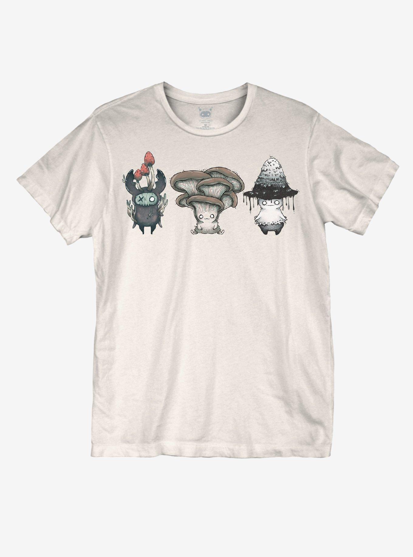 Mushroom Lineup Boyfriend Fit Girls T-Shirt By Guild Of Calamity