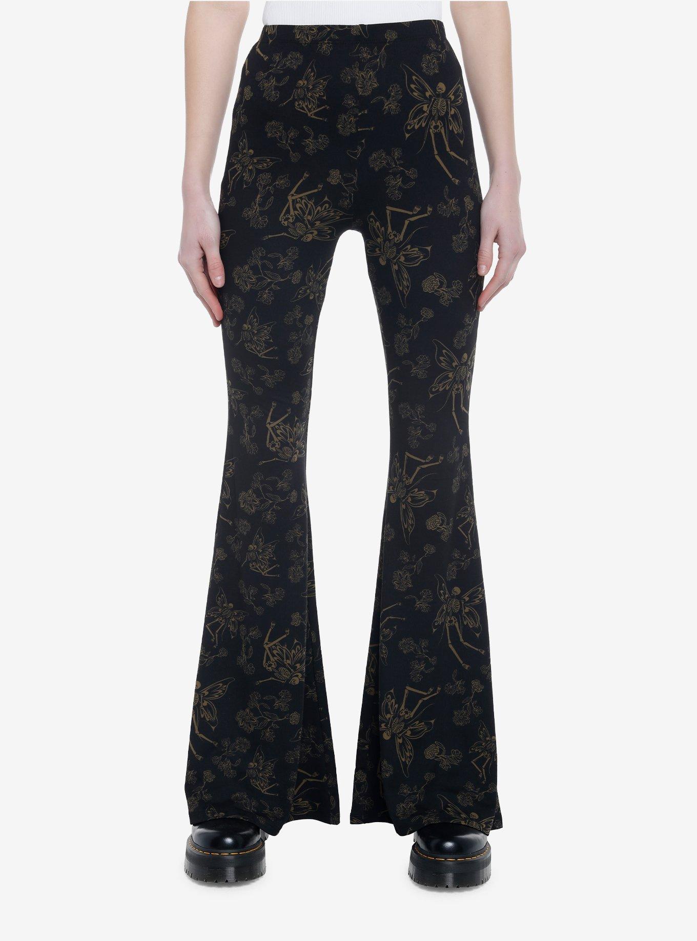 Express, Pants & Jumpsuits, Express Design Studio Stylist Flare Pants  Paisley Black Trousers Size 2