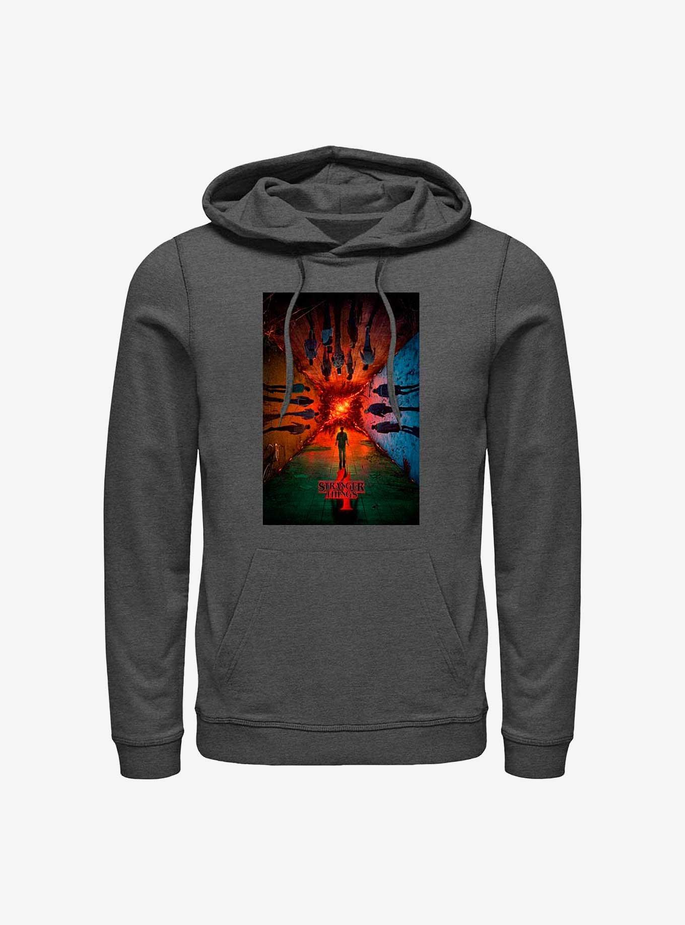 Stranger Things Season 4 Main Poster Hoodie, CHAR HTR, hi-res