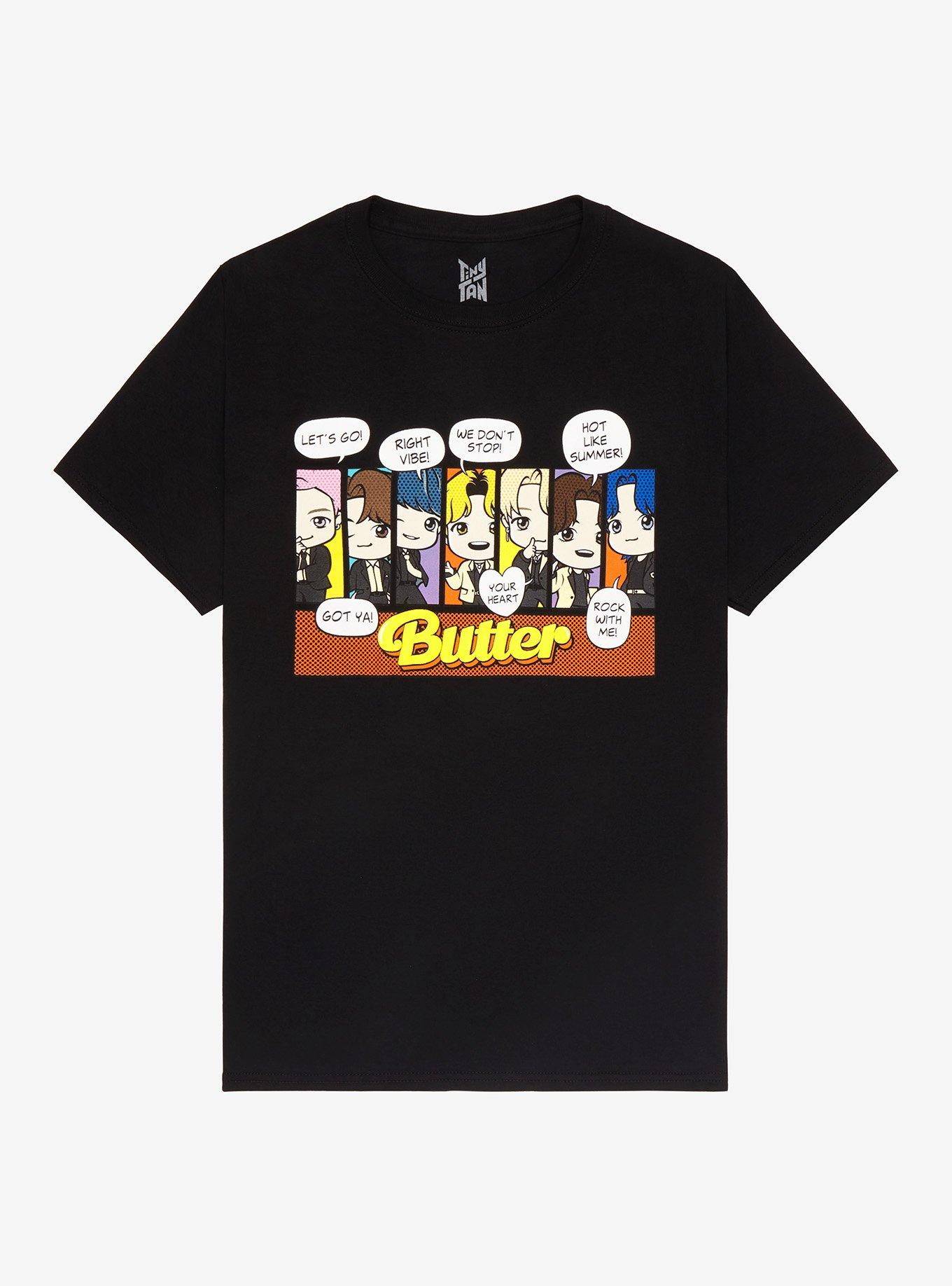 TinyTAN Butter Group Panel T-Shirt Inspired by BTS, CHARCOAL  GREY, hi-res