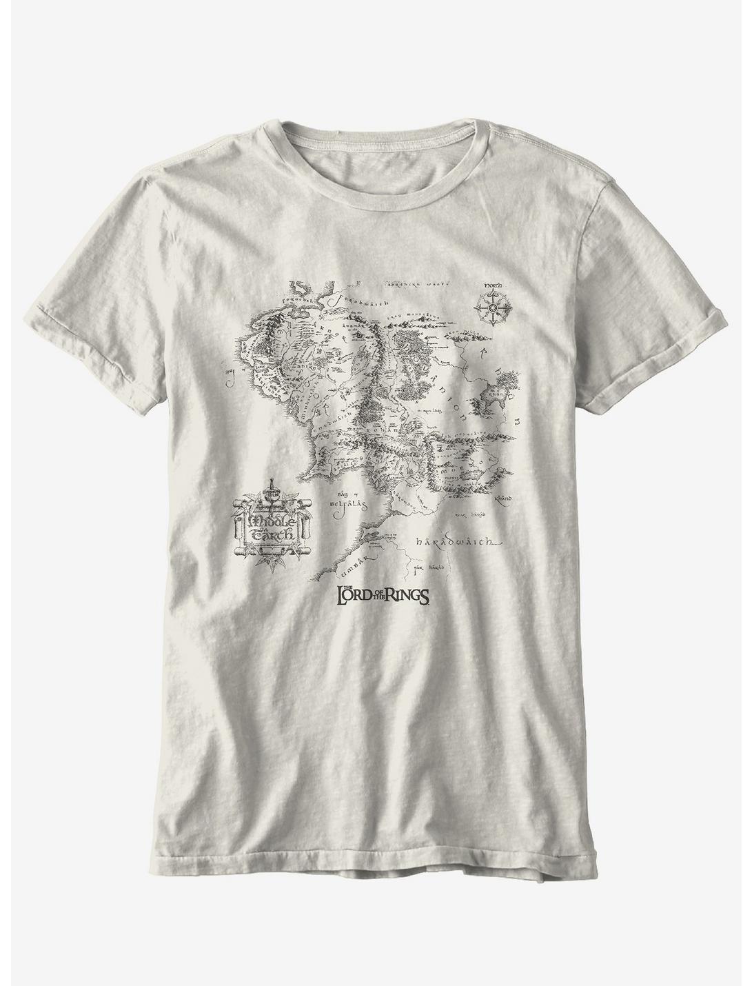 The Lord Of The Rings Middle-Earth Map Boyfriend Fit Girls T-Shirt, MULTI, hi-res