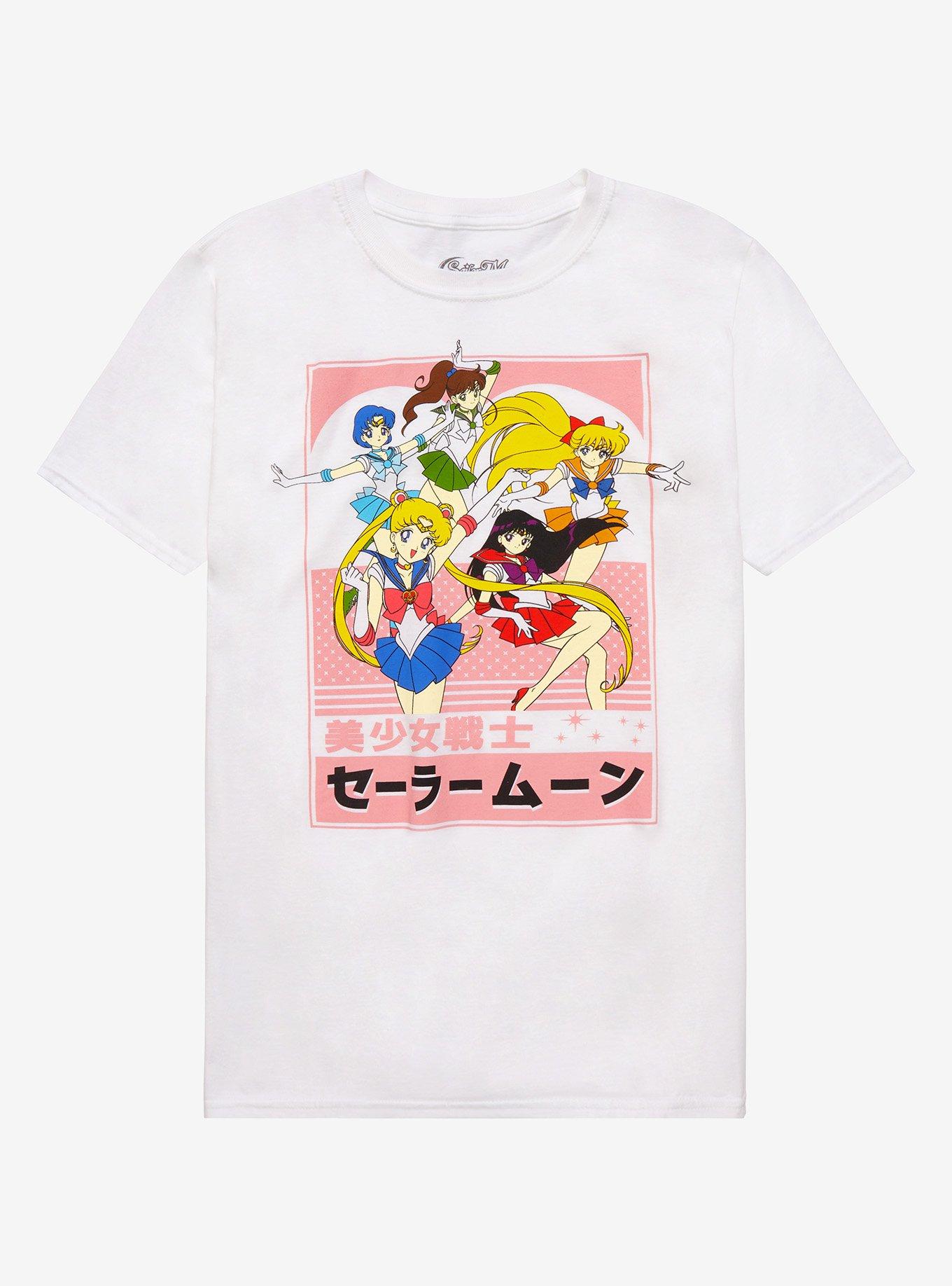 Sailor Moon Group Pink Boyfriend Fit Girls T-Shirt | Hot Topic