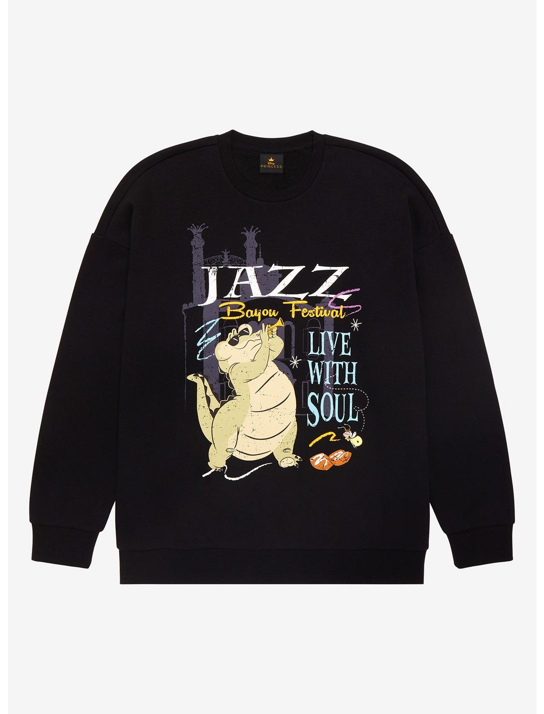 Disney The Princess and the Frog Jazz Bayou Festival Crewneck - BoxLunch Exclusive, BLACK, hi-res