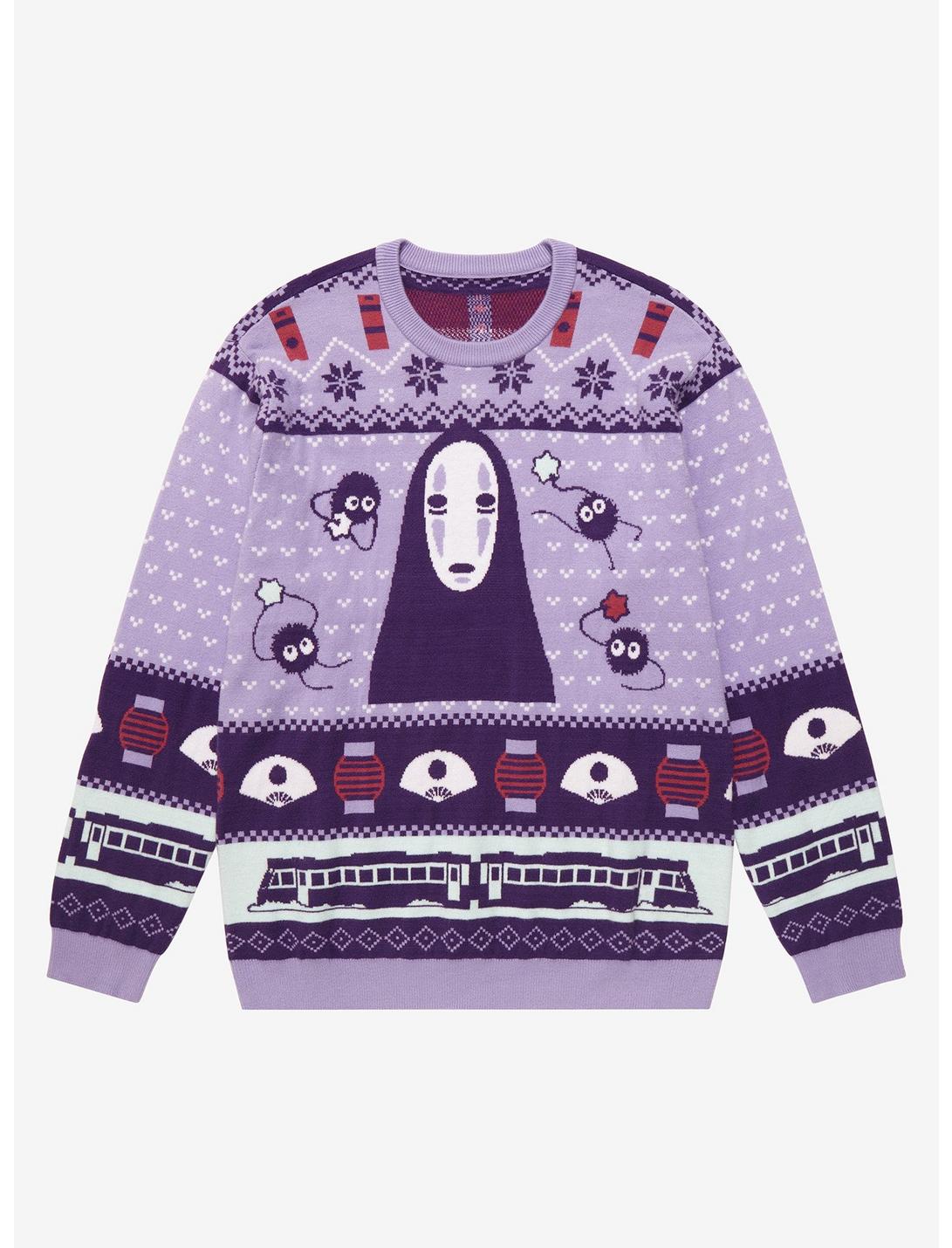Studio Ghibli Spirited Away No-Face Holiday Sweater - BoxLunch Exclusive , LAVENDER, hi-res