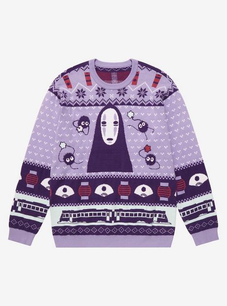 00s ジブリ \"spirited away\" sweater Spirited Away - Kaonashi No Face 3D Ugly Christmas Sweater