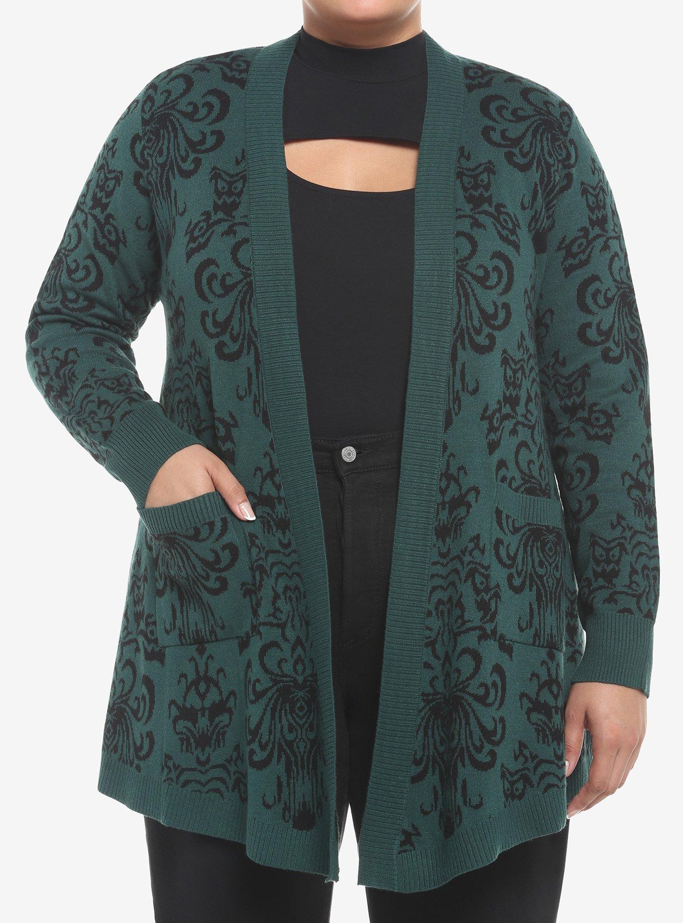 Her Universe Disney The Haunted Mansion Wallpaper Open Cardigan Plus Size, , hi-res