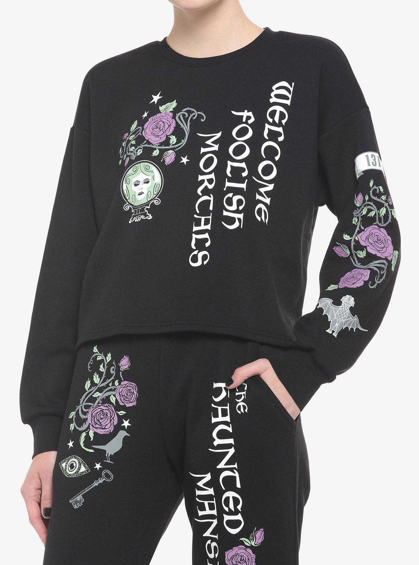 Her Universe Disney The Haunted Mansion Madame Leota Crop Sweatshirt, BLACK  PURPLE, hi-res view 1