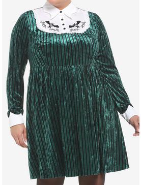 Her Universe Disney The Haunted Mansion Ghost Host Velvet Long-Sleeve Dress Plus Size, , hi-res