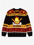 Studio Ghibli Howl's Moving Castle Calcifer Scary & Powerful Holiday Sweater - BoxLunch Exclusive, MULTI, hi-res