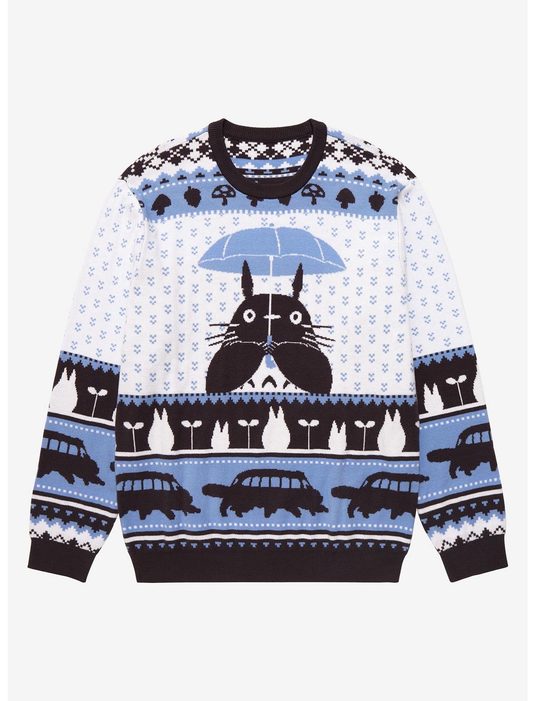 Studio Ghibli My Neighbor Totoro Totoro with Umbrella Holiday Sweater - BoxLunch Exclusive, MULTI, hi-res