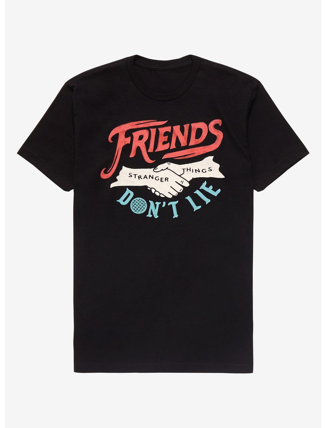Stranger Things Friends Don’t Lie Women’s T-Shirt - BoxLunch Exclusive, BLACK, hi-res