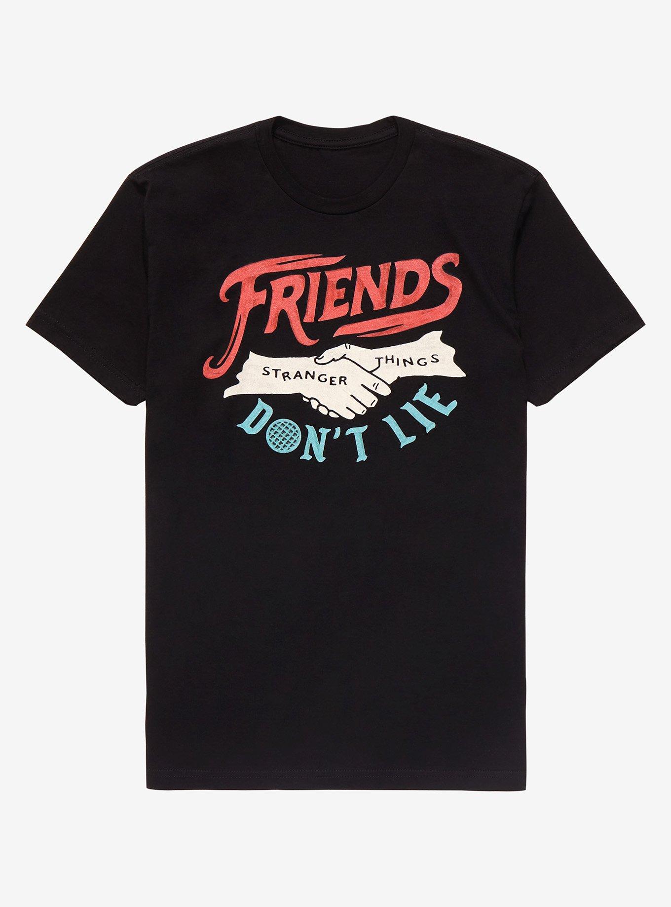 Stranger Things Friends Don&rsquo;t Lie Women&rsquo;s T-Shirt - BoxLunch Exclusive, BLACK, hi-res