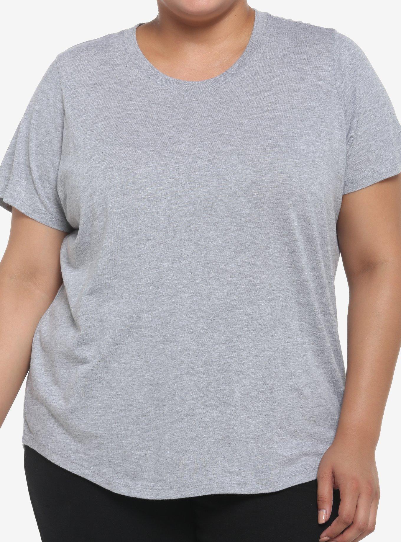 Her Universe Heather Grey Crewneck Favorite T-Shirt Plus Size, , hi-res