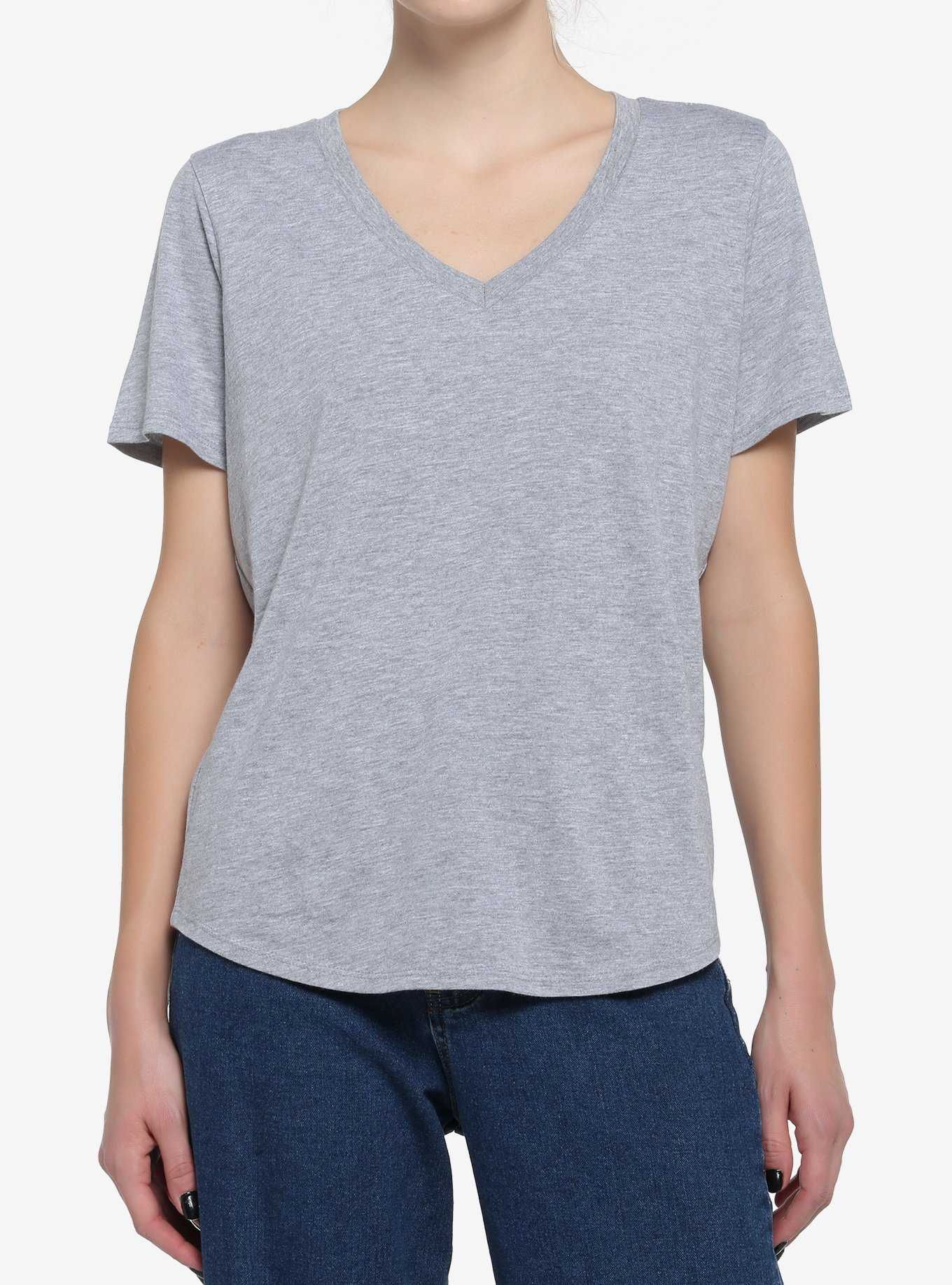 Her Universe Heather Grey V-Neck Favorite T-Shirt, , hi-res