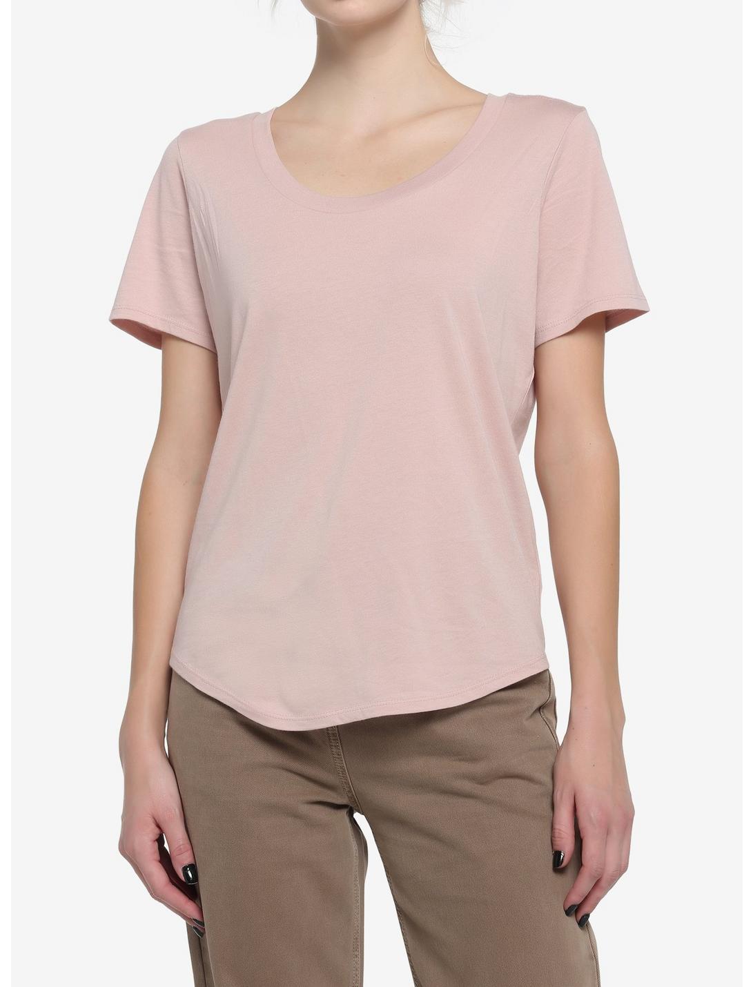 Her Universe Dusty Pink Scoop Neck Favorite T-Shirt, OPAL GREY, hi-res