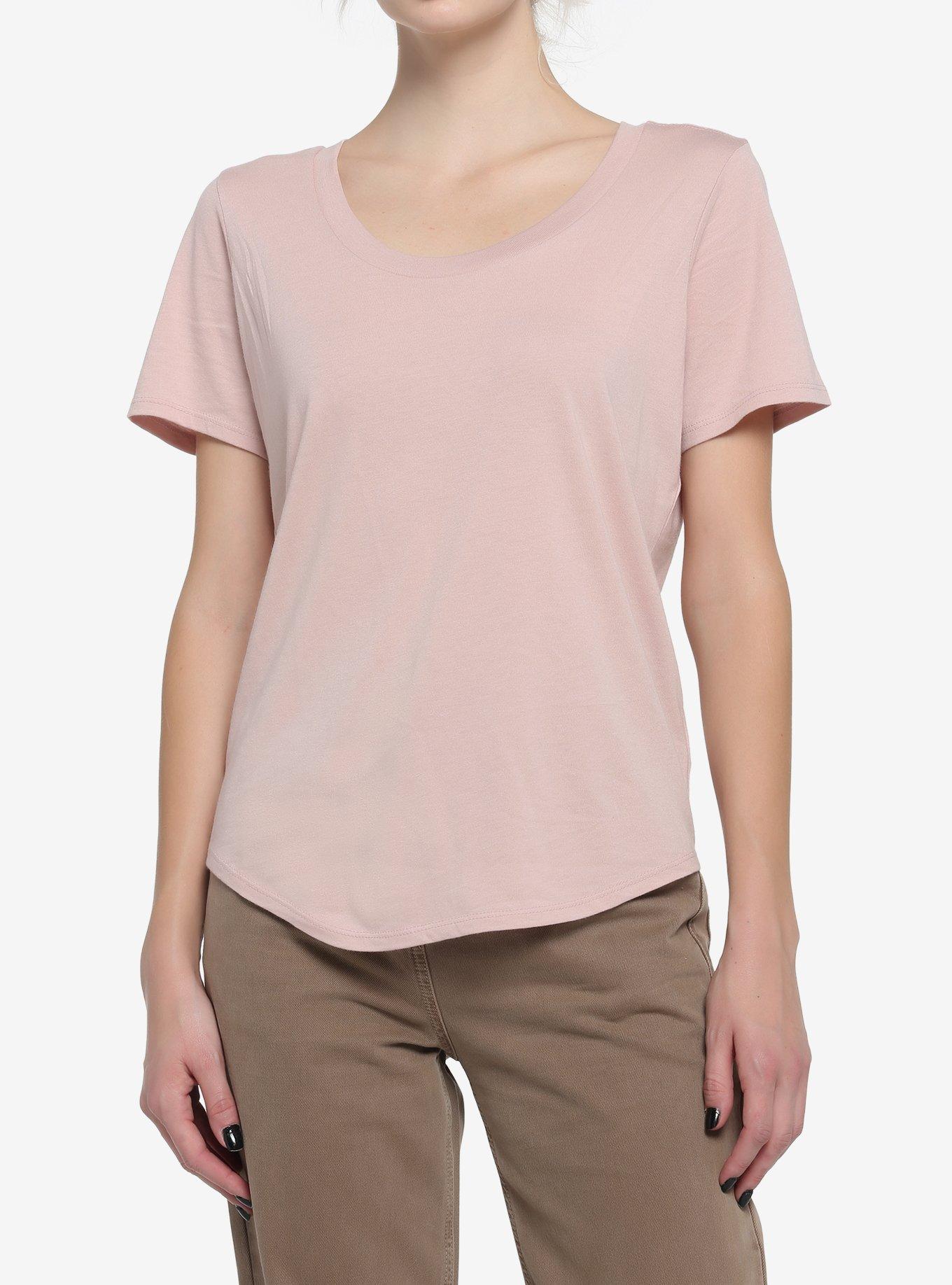 Her Universe Dusty Pink Scoop Neck Favorite T-Shirt, OPAL GREY, hi-res