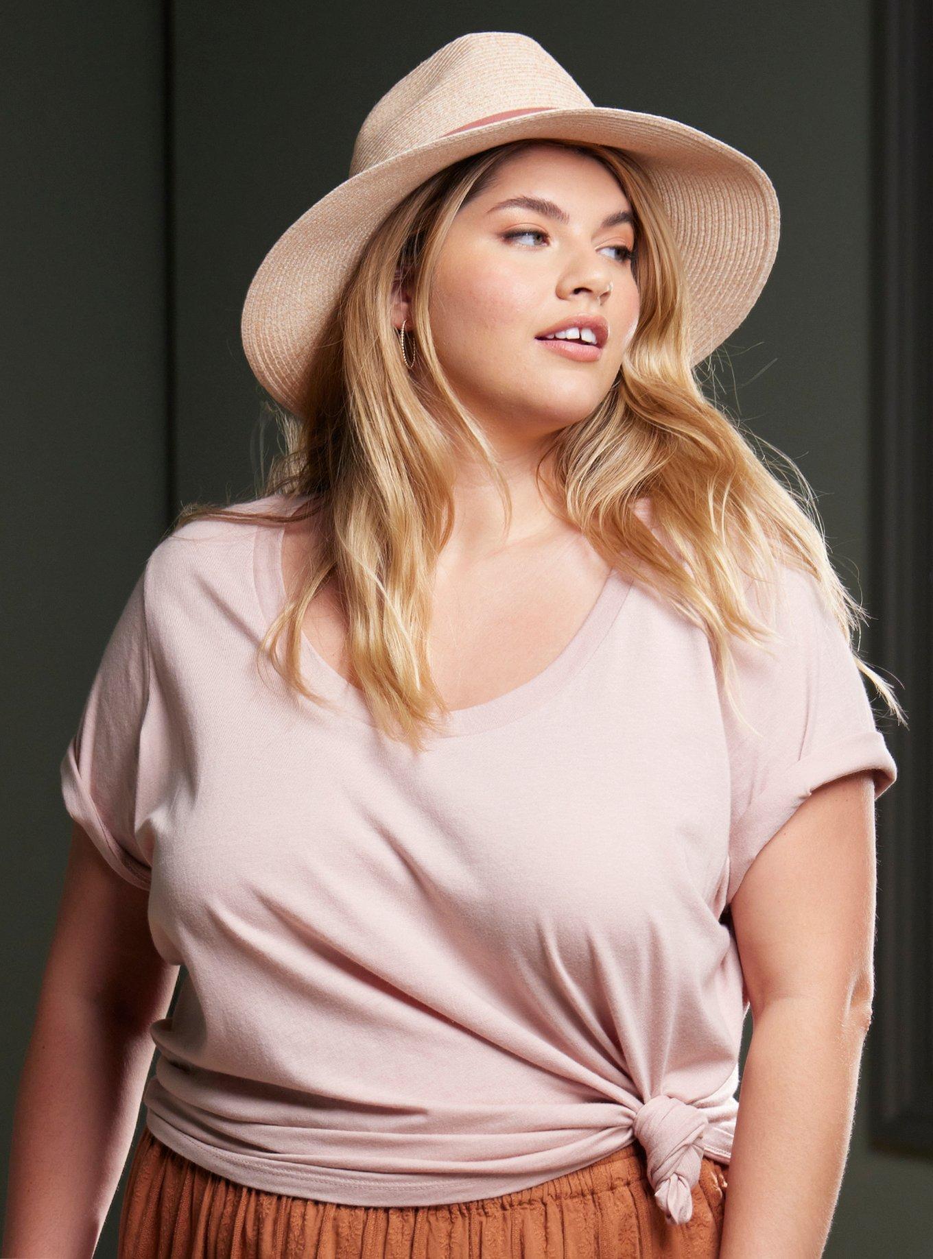 Her Universe Dusty Pink Scoop Neck Favorite T-Shirt Plus Size, , hi-res