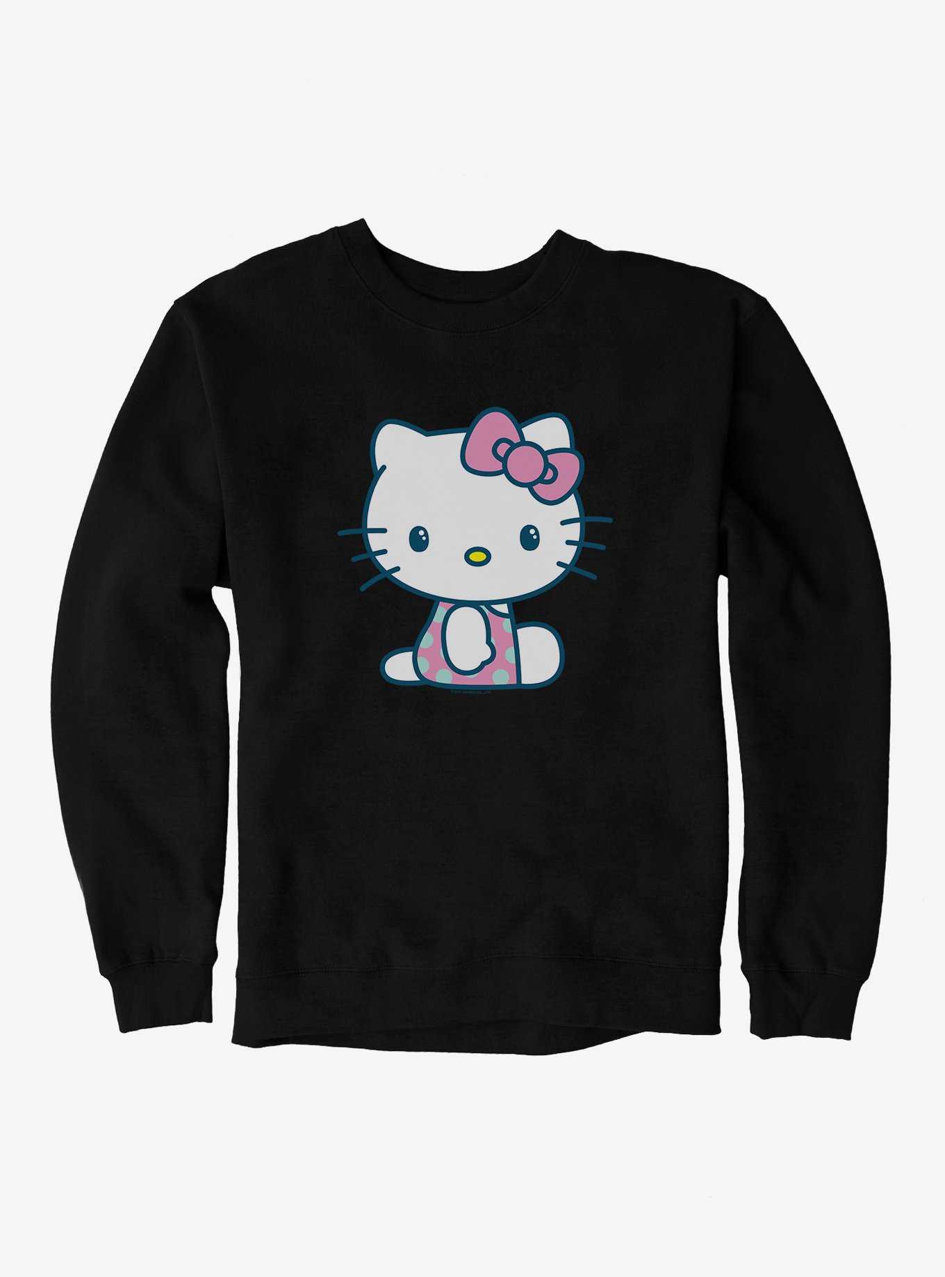 Hello Kitty Kawaii Vacation Polka Dot Swim Outfit Sweatshirt, , hi-res