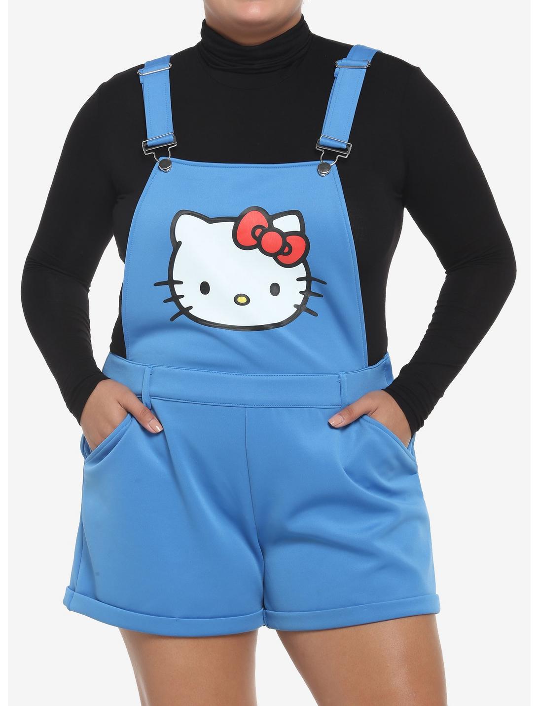 Hello Kitty Blue Shortalls Plus Size, BLUE, hi-res