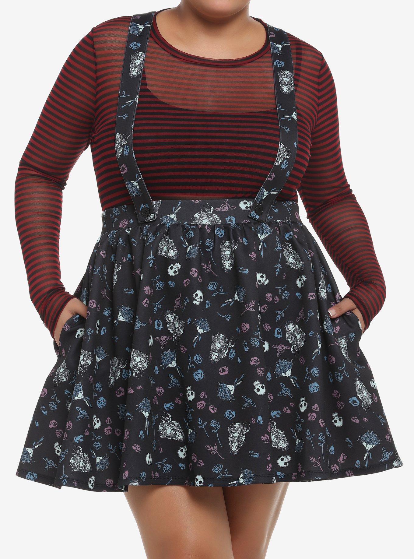Corpse Bride Icon Suspender Skirt Plus Size, MULTI, hi-res