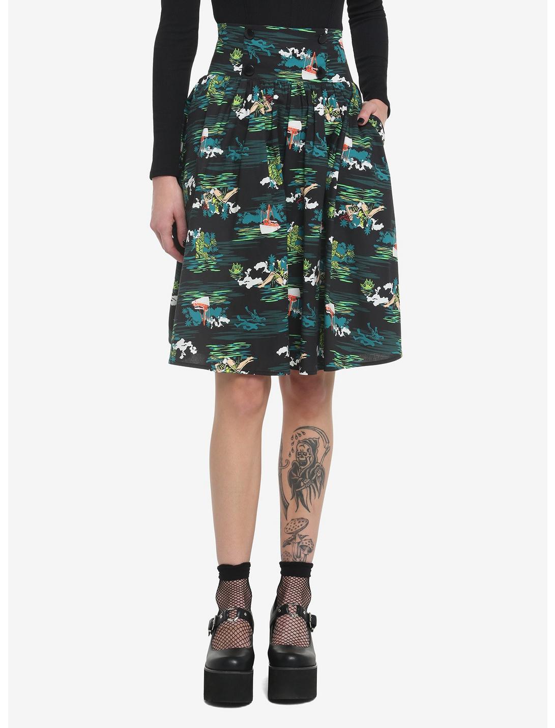 Universal Monsters Creature From The Black Lagoon Allover Print Skirt, MULTI, hi-res