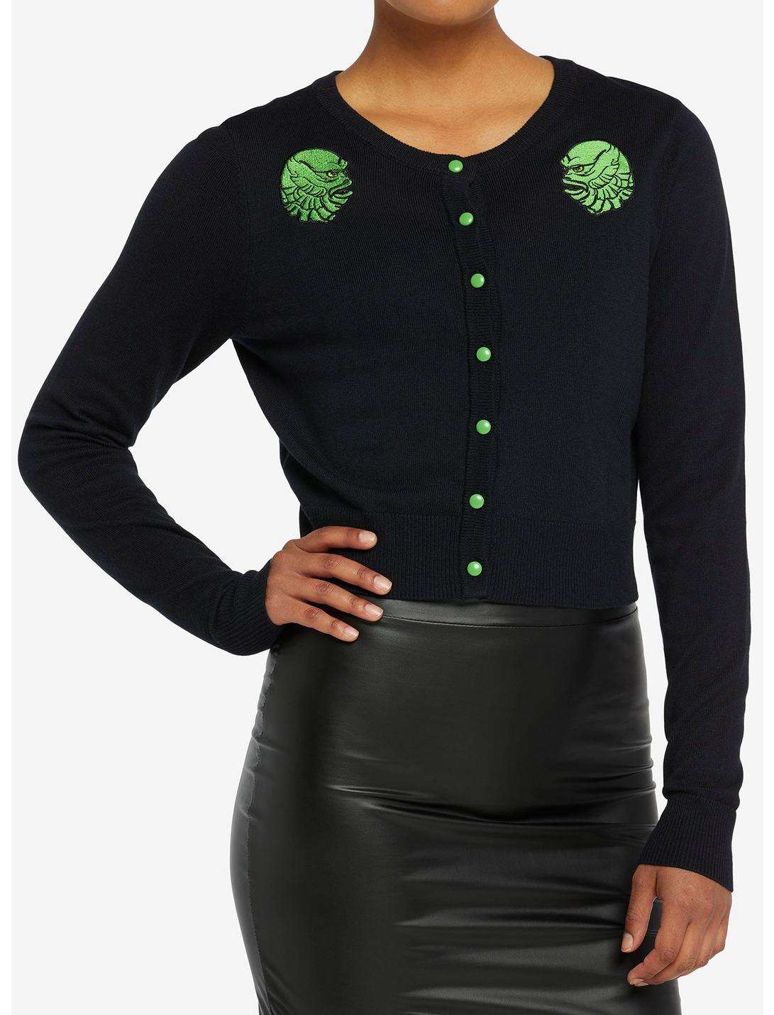 Universal Monsters Creature From The Black Lagoon Cardigan, BLACK  GREEN, hi-res