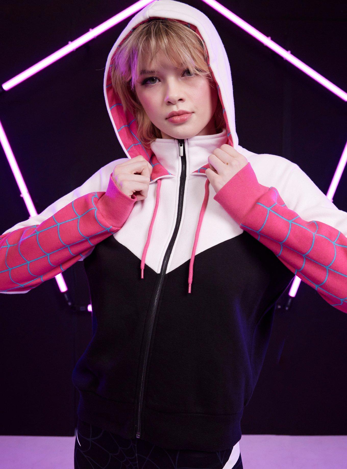 Her Universe Marvel Spider-Man: Across The Spider-Verse Ghost-Spider Crop  Hoodie