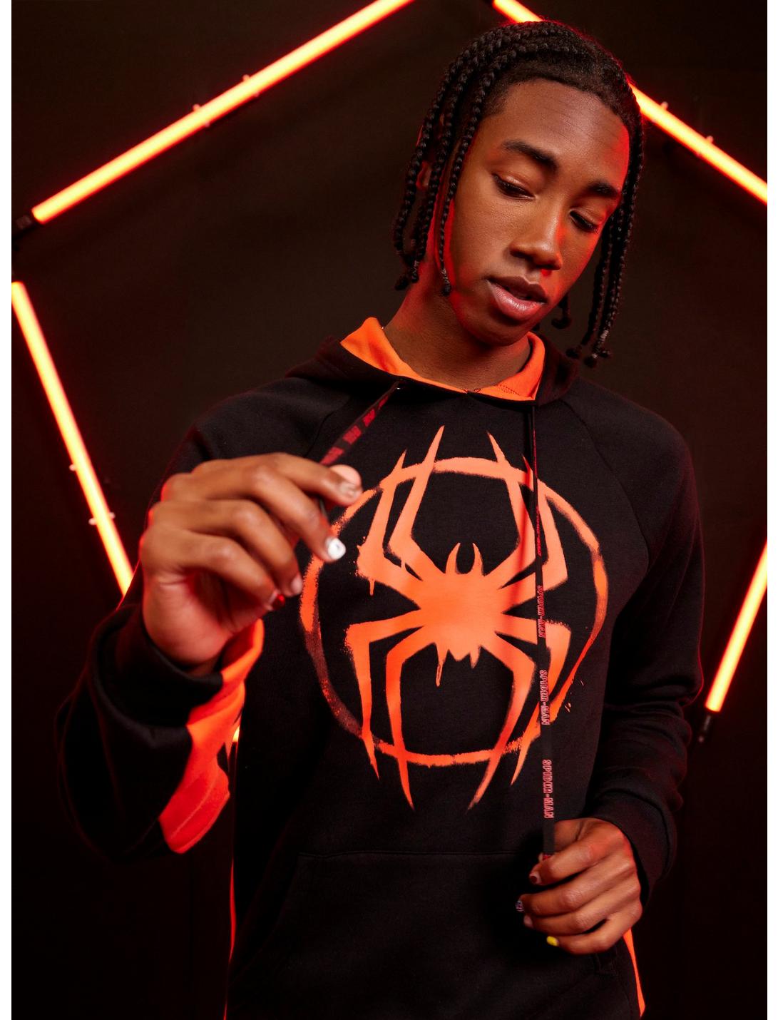 Our Universe Marvel Spider-Man: Across The Spider-Verse Miles Morales Hoodie, BLACK  RED, hi-res