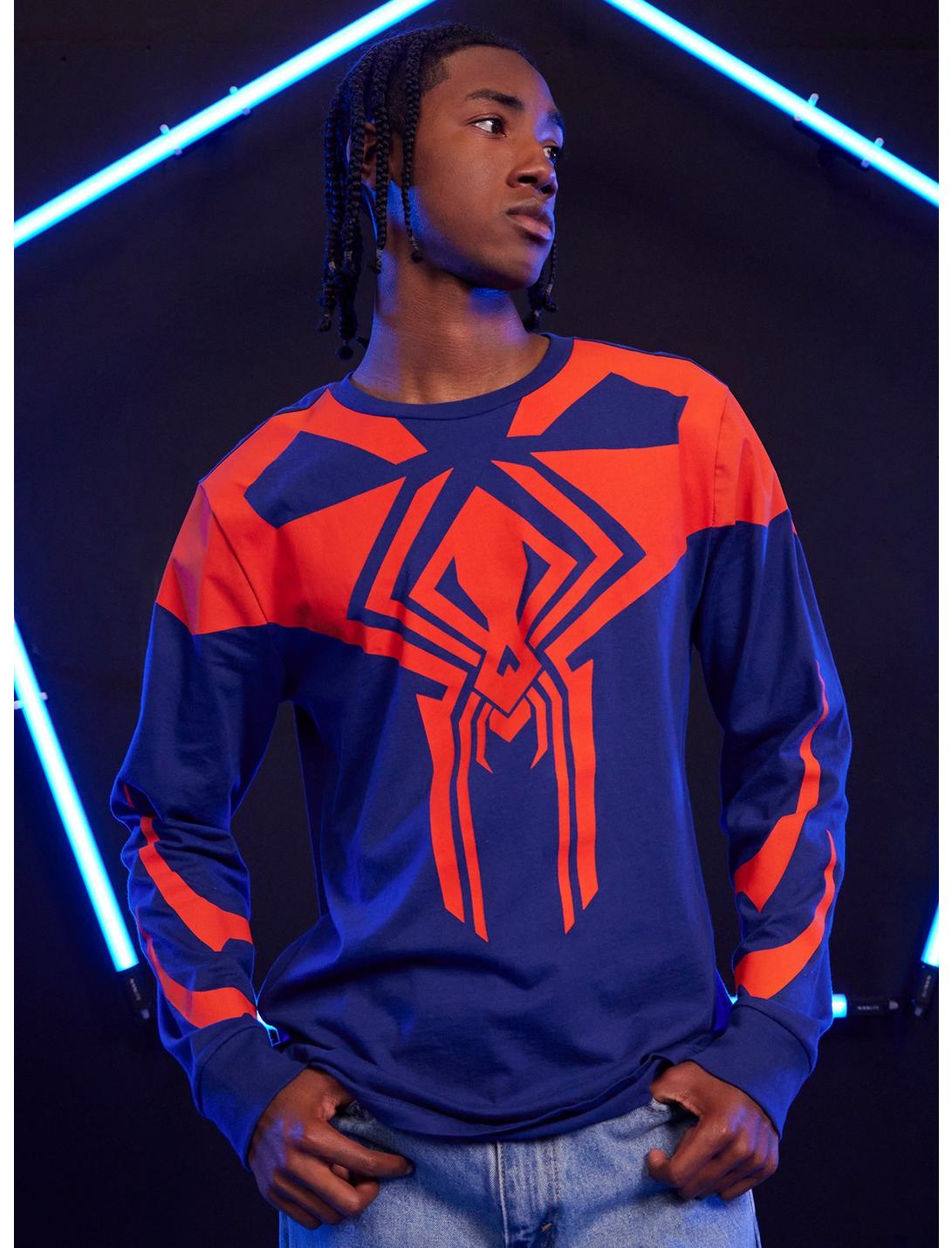 Our Universe Marvel Spider-Man: Across The Spider-Verse Spider-Man 2099 Long-Sleeve T-Shirt, BLUE  RED, hi-res