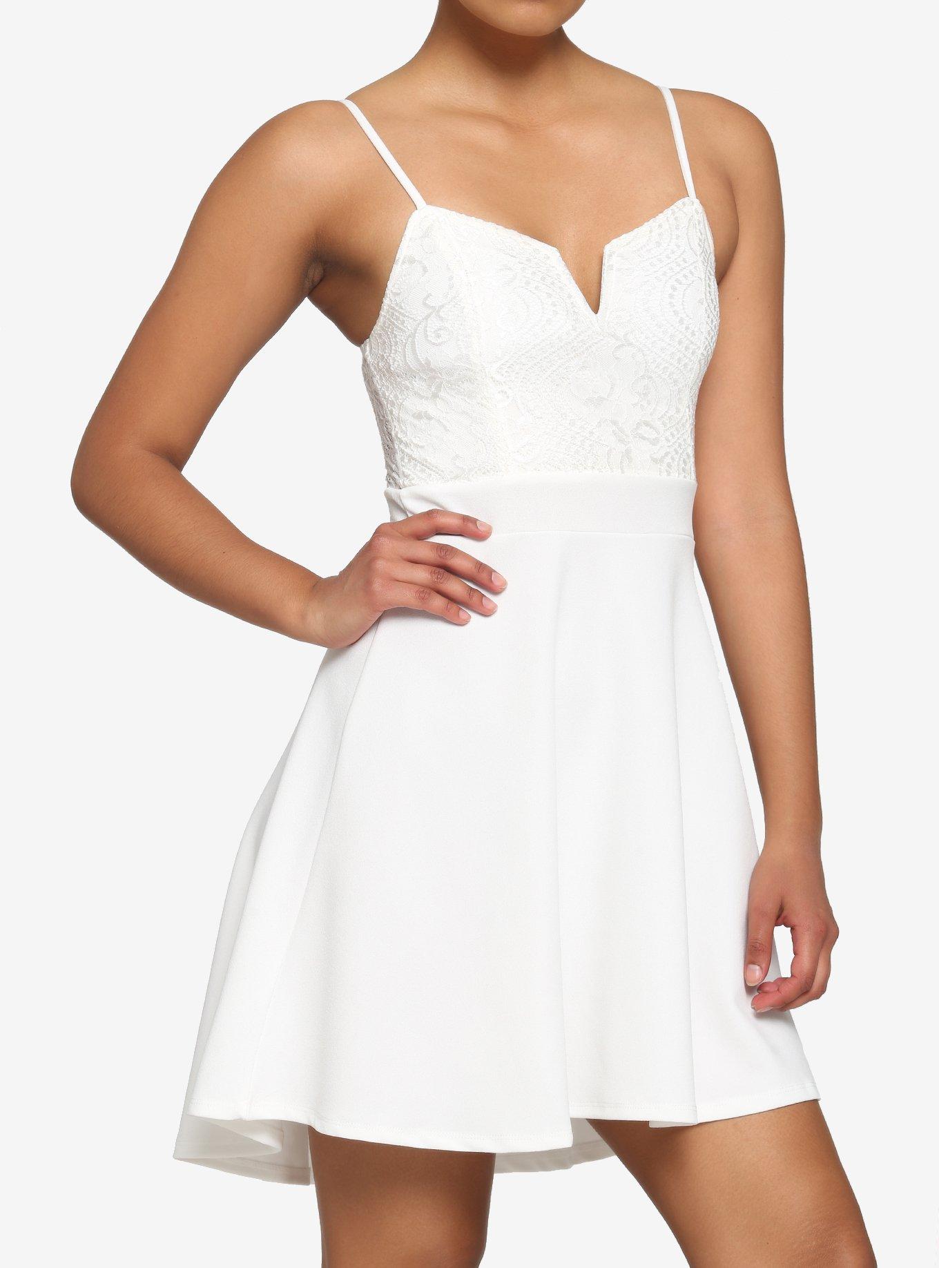 ivory lace skater dress FREE PEOPLE IVORY LACE PORTUGAL FIT & FLARE SKATER DRESS~4