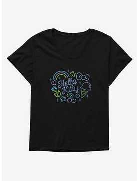 Hello Kitty Kawaii Vacation Neon Logo Womens T-Shirt Plus Size, , hi-res