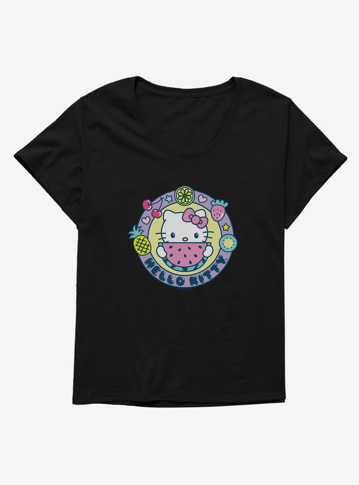 Hello Kitty Kawaii Vacation Watermelon Icon Womens T-Shirt Plus Size, , hi-res