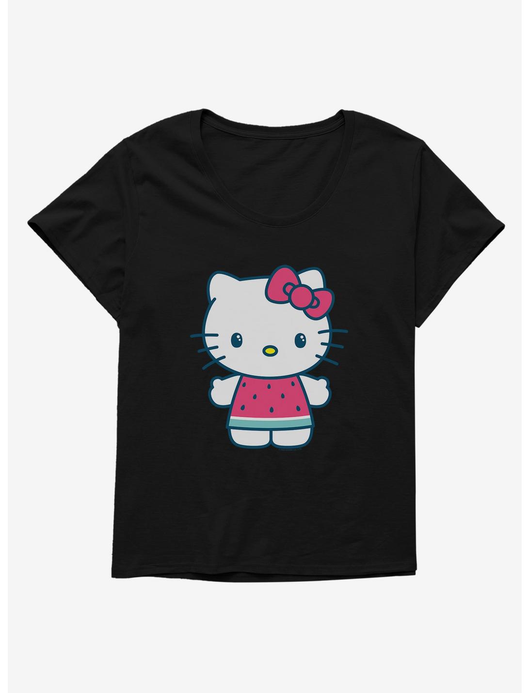 Hello Kitty Kawaii Vacation Watermelon Outfit Womens T-Shirt Plus Size, , hi-res