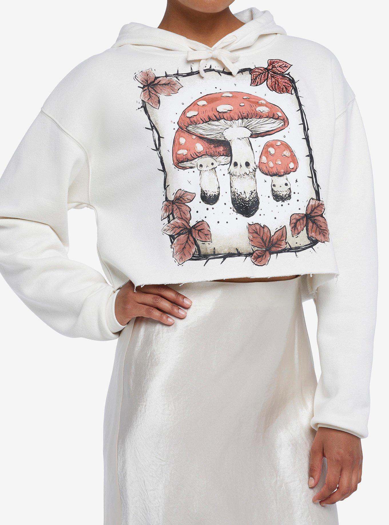 Guild Of Calamity Mushroom Girls Crop Hoodie By Stephanie Bayles, IVORY, hi-res
