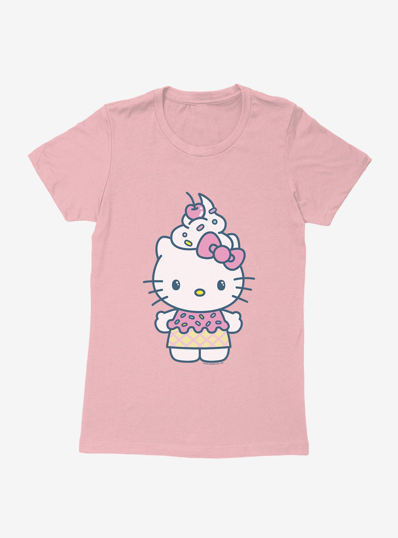 Hello Kitty Kawaii Vacation Ice Cream Outfit Womens T-Shirt, LIGHT PINK, hi-res