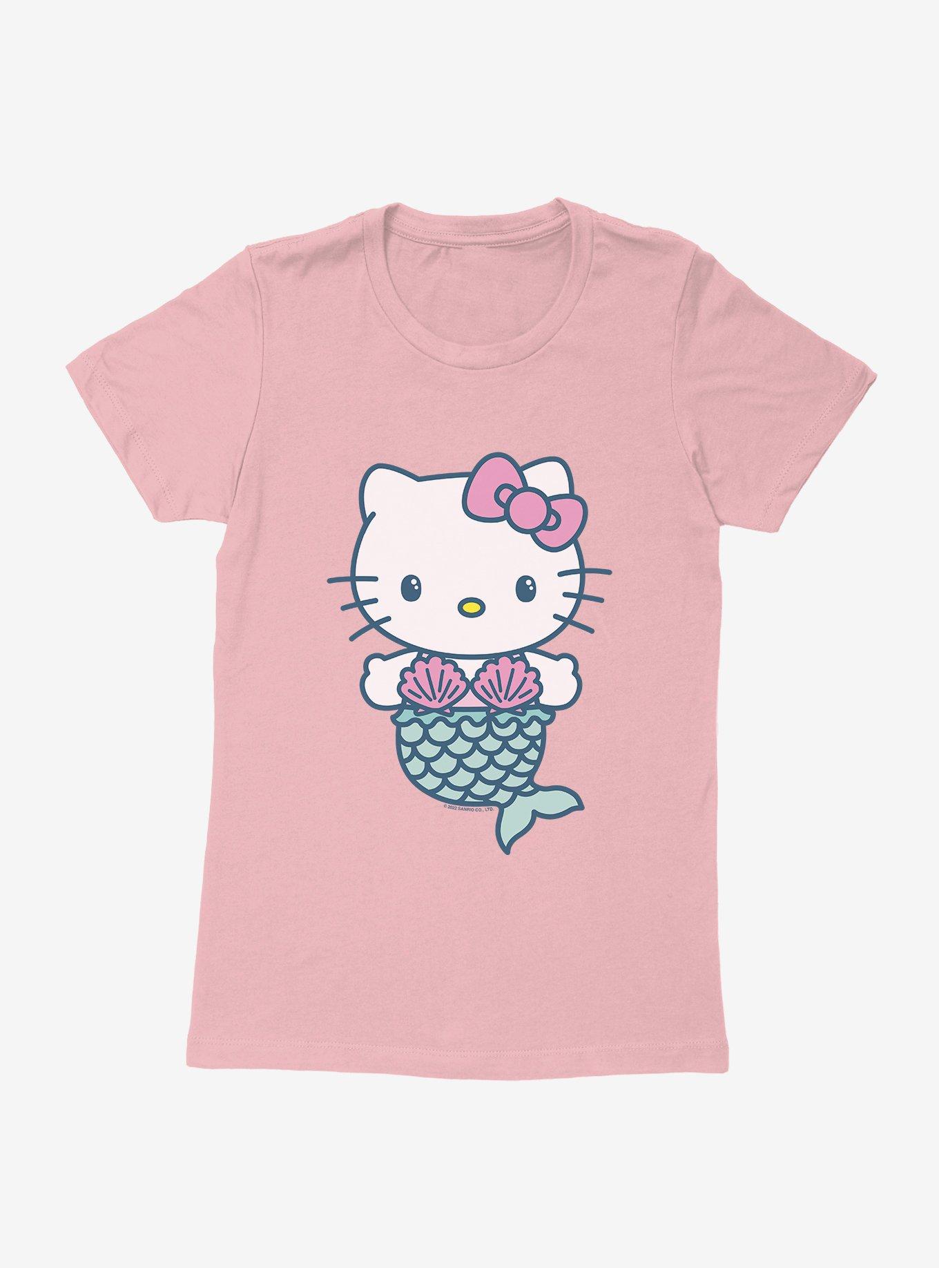 Hello Kitty Kawaii Vacation Mermaid Outfit Womens T-Shirt, LIGHT PINK, hi-res