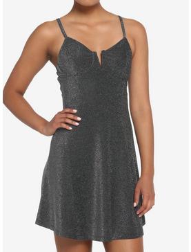 Black Sparkle Bustier Dress, , hi-res