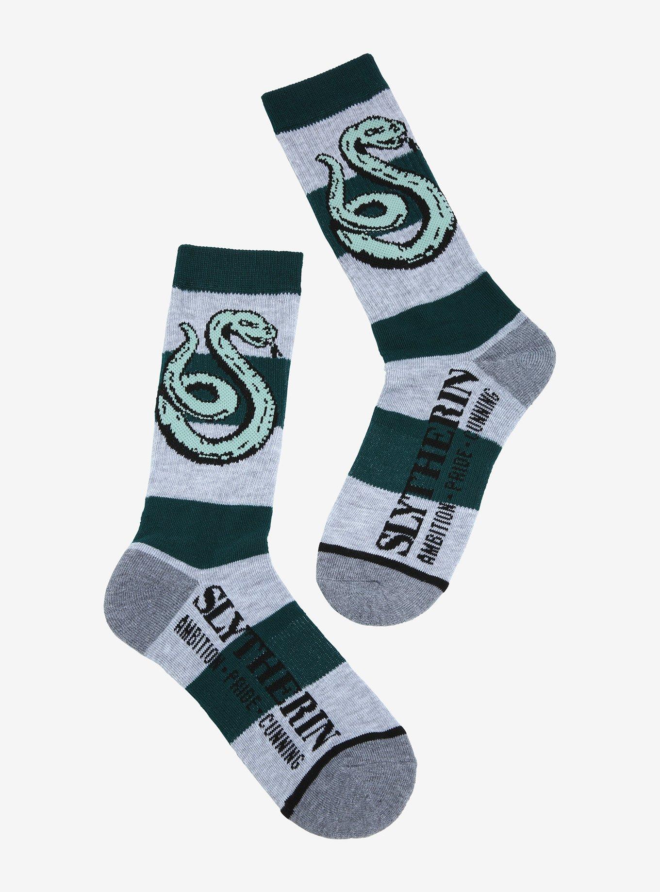 Harry Potter Slytherin Bold Stripe Crew Socks, , hi-res