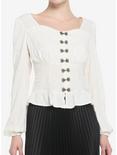 House Of The Dragon Peplum Woven Long-Sleeve Top, OFF WHITE, hi-res