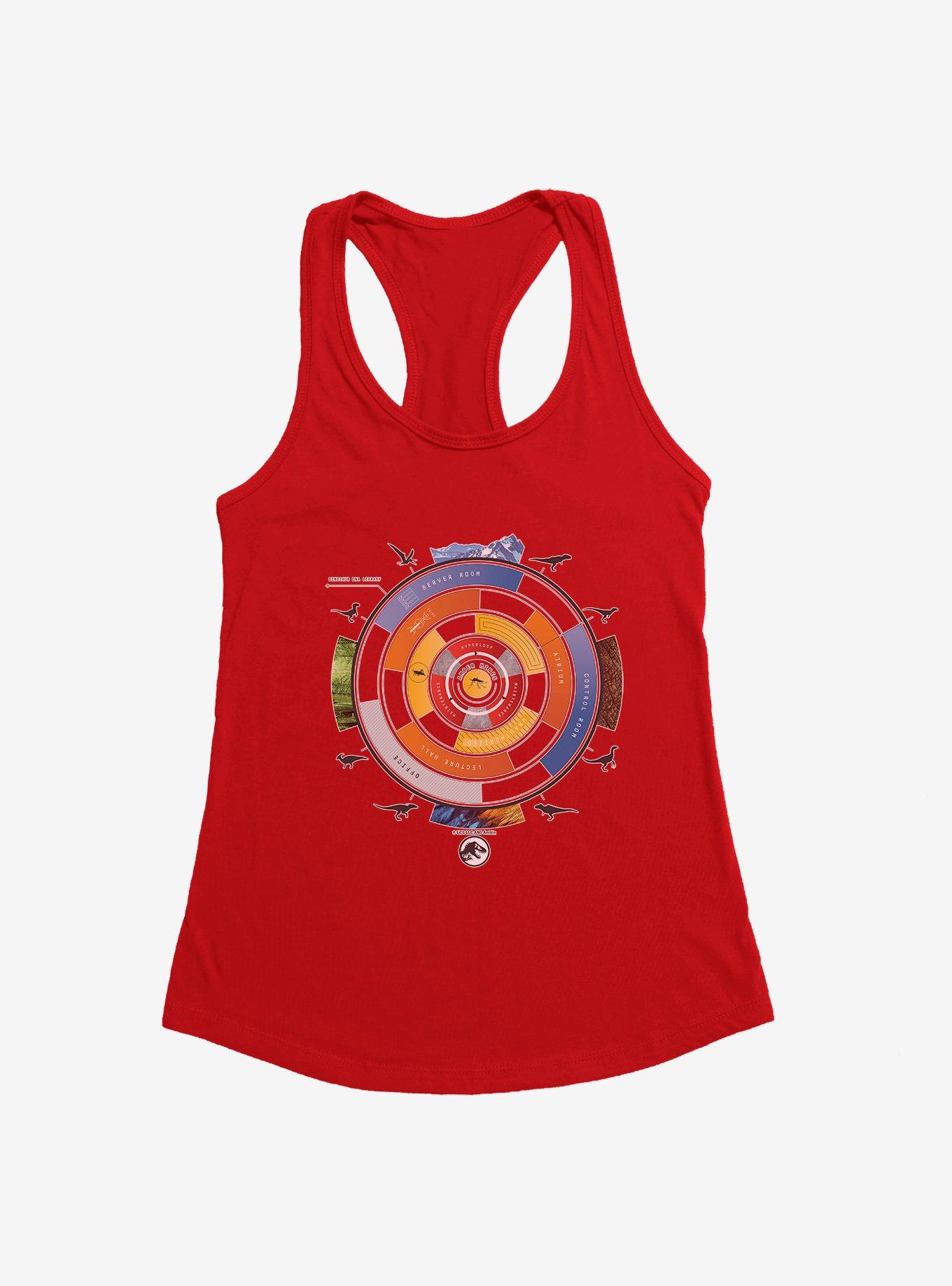 Jurassic World Dominion: BioSyn Laboratory Map Womens Tank Top, RED, hi-res