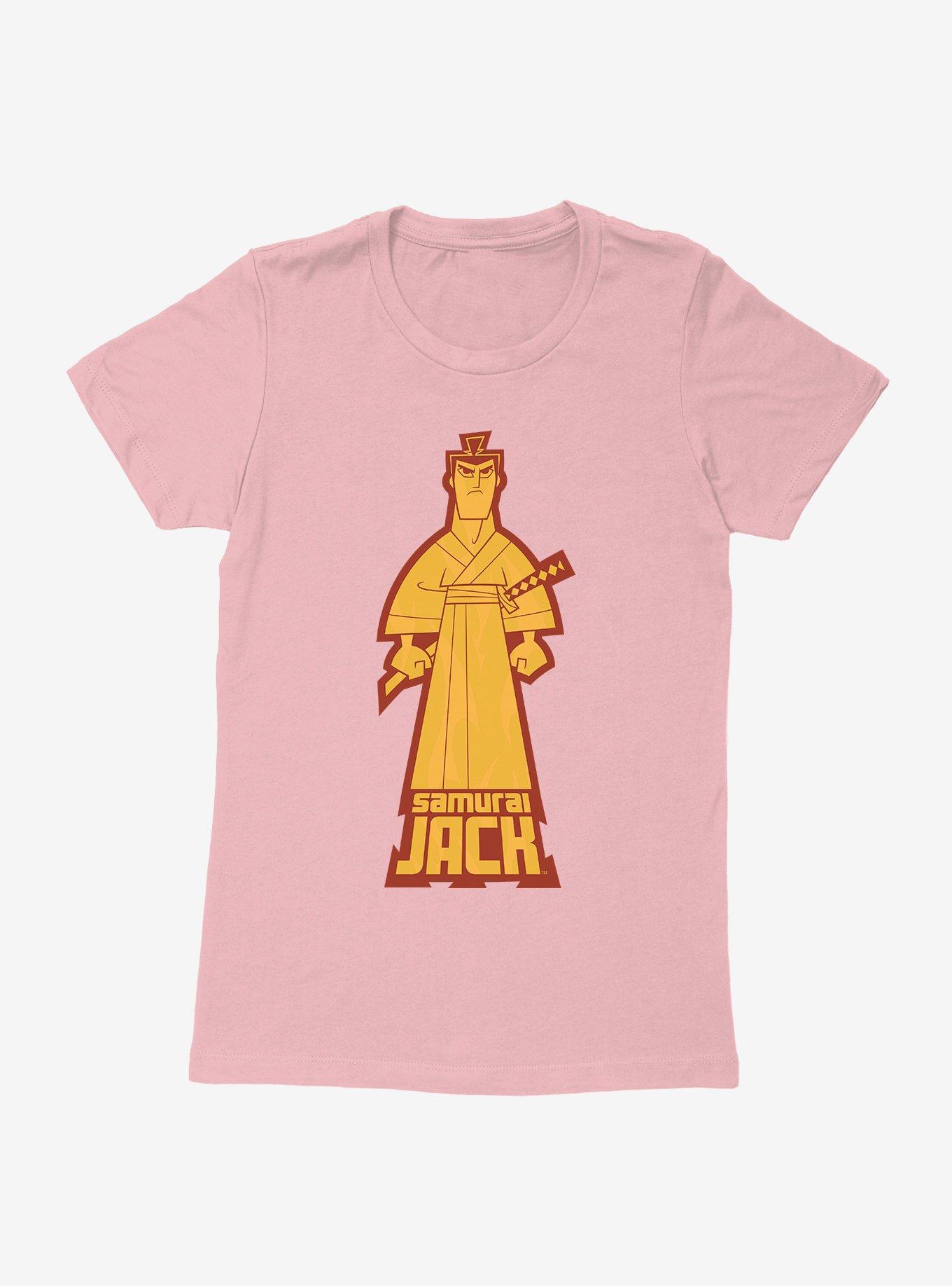 Samurai Jack Silhouette Flames Womens T-Shirt, LIGHT PINK, hi-res