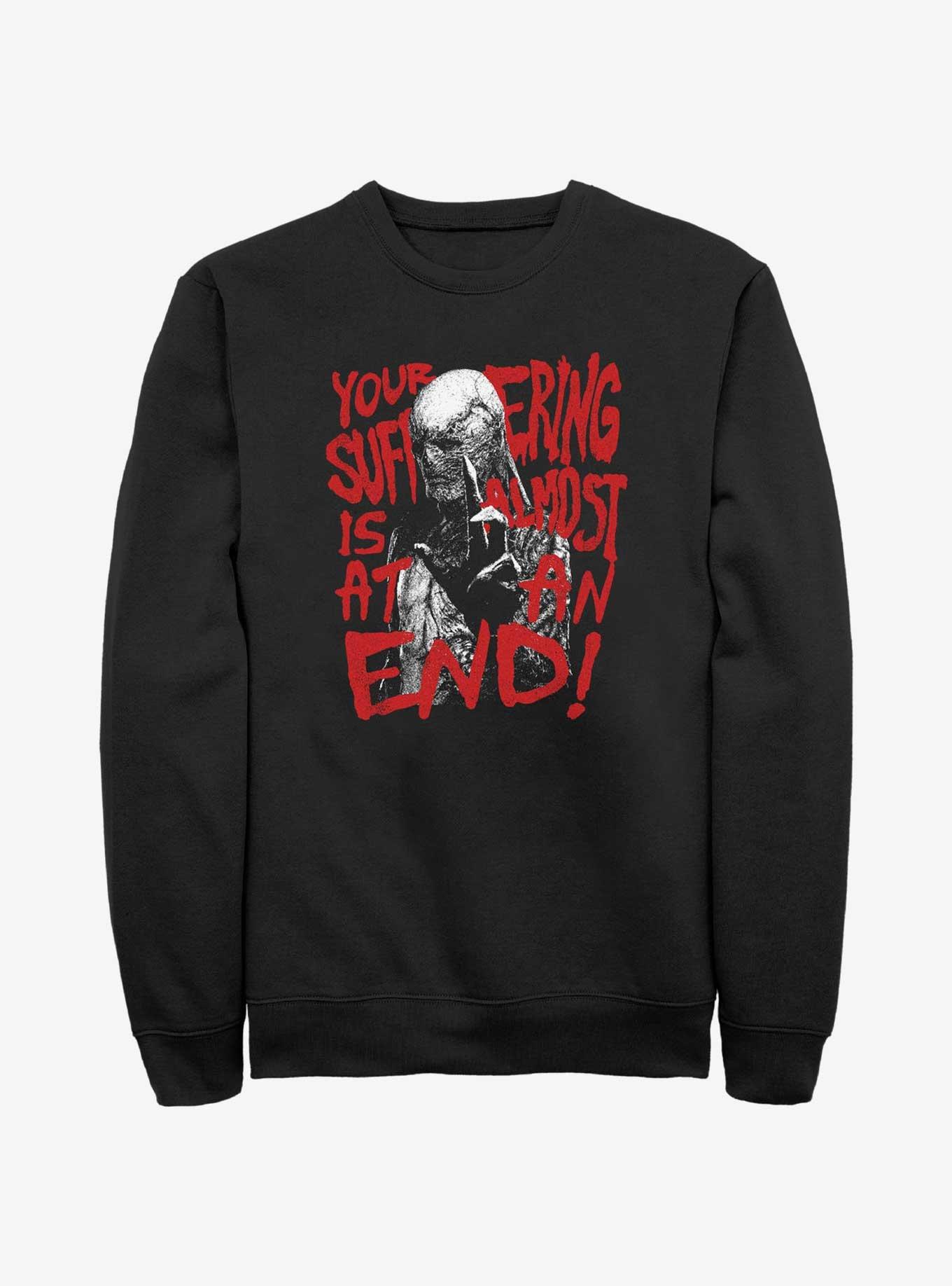 Stranger Things Your Suffering Is Almost At An End Sweatshirt, BLACK, hi-res